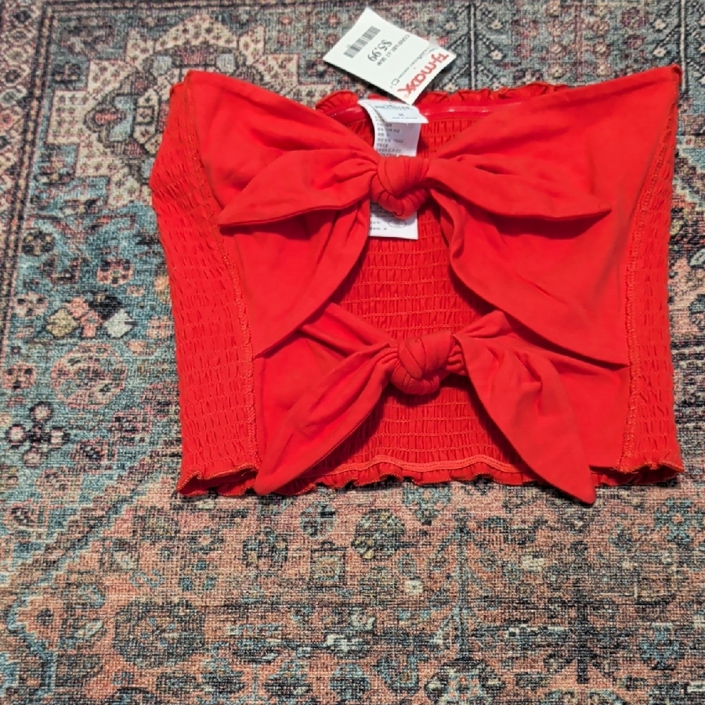 Hollister Vibrant Red Knot Front Top